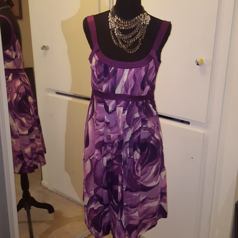 Plum floral tea party dress